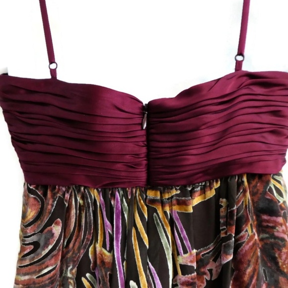 SiLK Modcloth Decode 1.8 Dress Velvet Swirled Ruched Bustier Maroon 6 - Picture 2 of 8